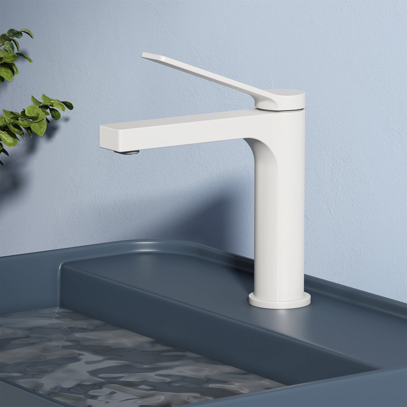 EMKE Bateria umywalkowa biały matowy 19.5 cm