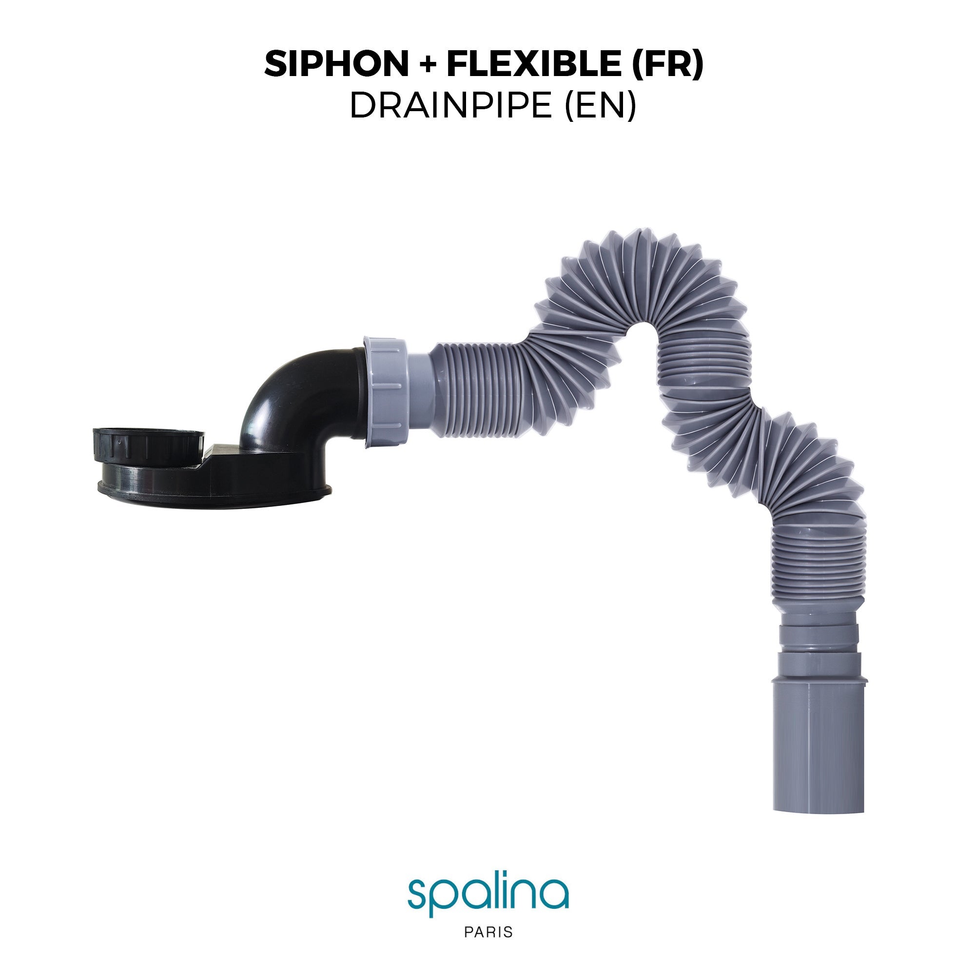 Accessoire Siphon extra plat + flexible 80 x8,94 x6,53 cm, by SPALINA - 2