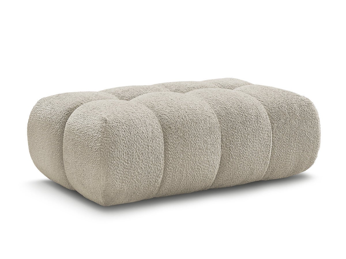 Pouf JAYA tissu chenille BOBOCHIC 1 place Beige | Leroy Merlin