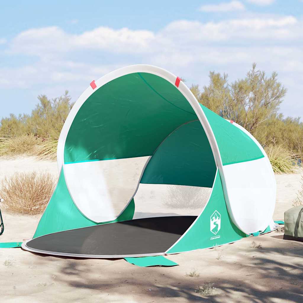 Tenda da Spiaggia Pop-Up Impermeabile Verde Mare - Facile da Montare Tenda da Spiaggia Pop-Up Impermeabile Verde Mare - Facile da Montare