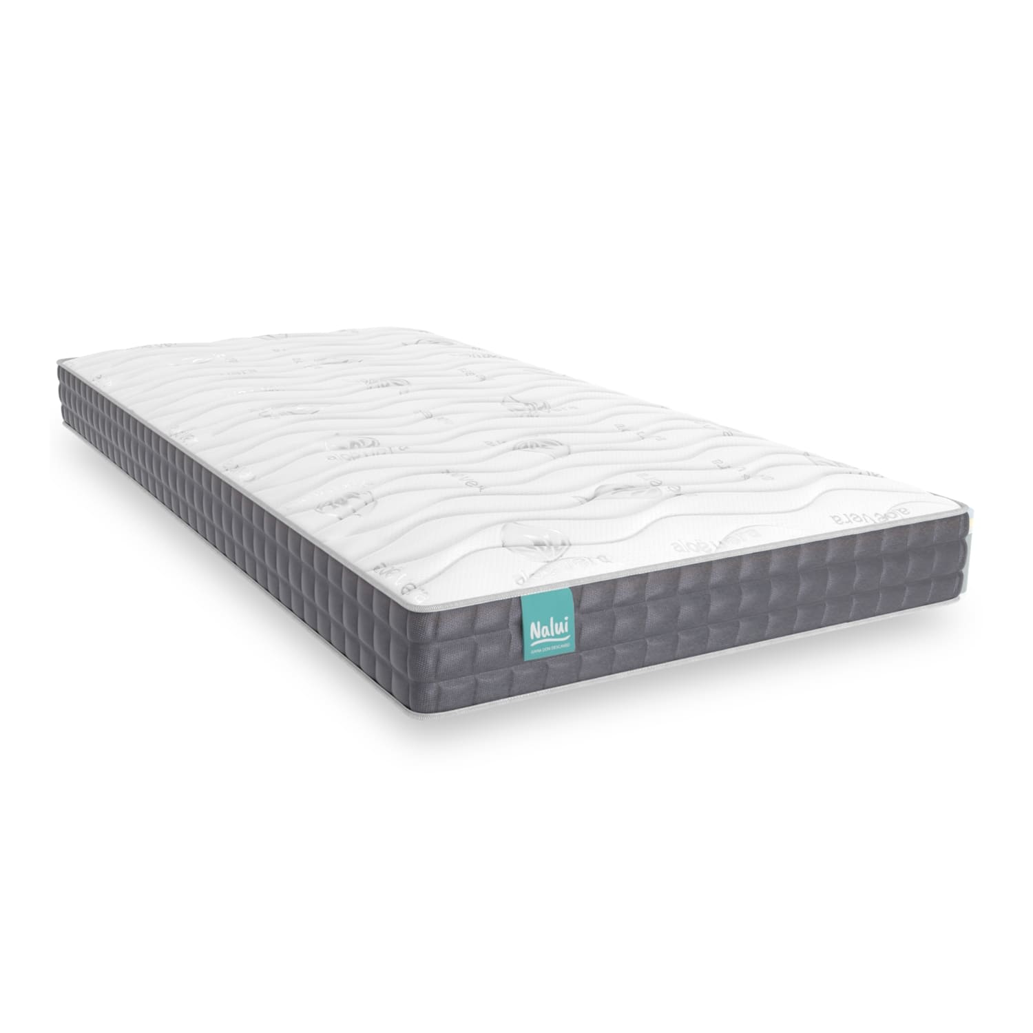 Nalui colchón viscoelástico 67x190 cm mulhacén blanco aloe vera | altura:±15/16cm | transpirable | f. medio-alta reversible | hecho en españa