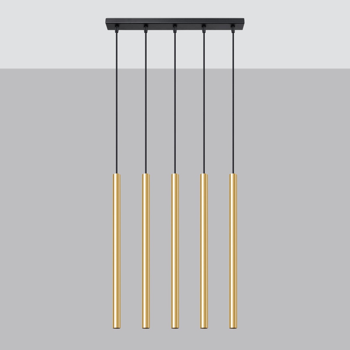 Lampa Wisząca BRILL 5L złoty połysk LED 4000K - 45x5x90cm Sollux