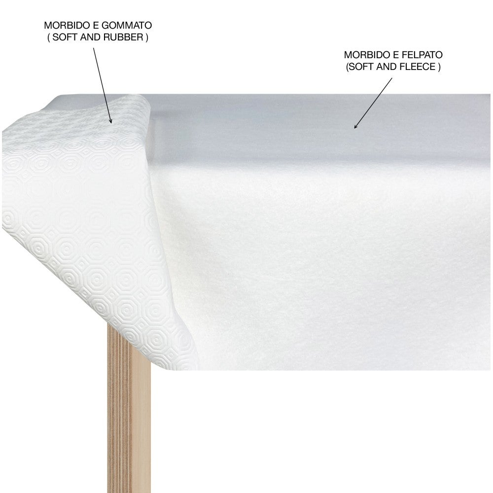 MOLLETTONE salvatavolo al Metro SOTTOTOVAGLIA h. 140 cm. PROTEGGI TAVOLO bianco Su MISURA Gommato antiscivolo con spugna RUBBY© - 4