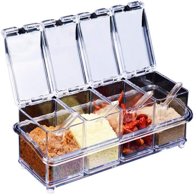 Kit 8 Pots à Épices Rechargeables - Conteneurs Étanches Avec Sac De Rangement - Pour Voyage, Pique-nique, BBQ, Camping