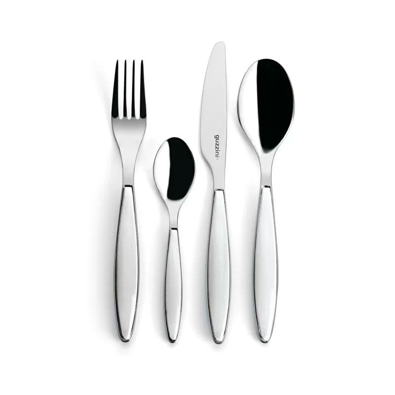 Guzzini - Feeling, Set 24 Posate Colorate - Bianco, 15.8 x 7.5 x h25.5 cm - 23000011