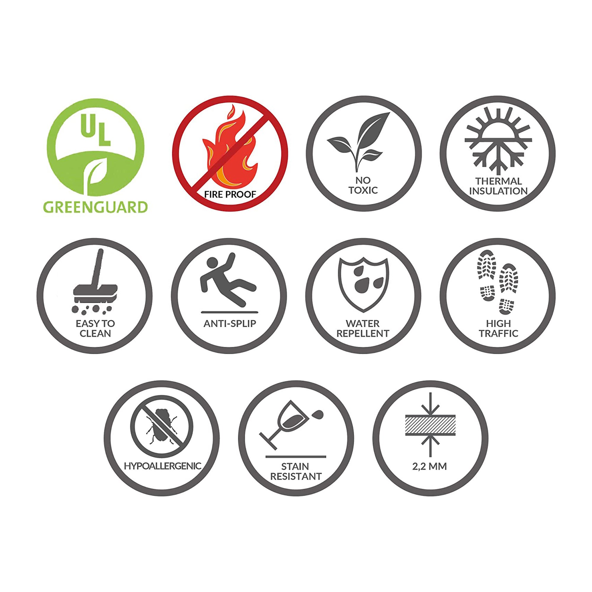 Tapetes de cocina de vinilo antideslizantes Textura de la hoja 240x50cm - 5