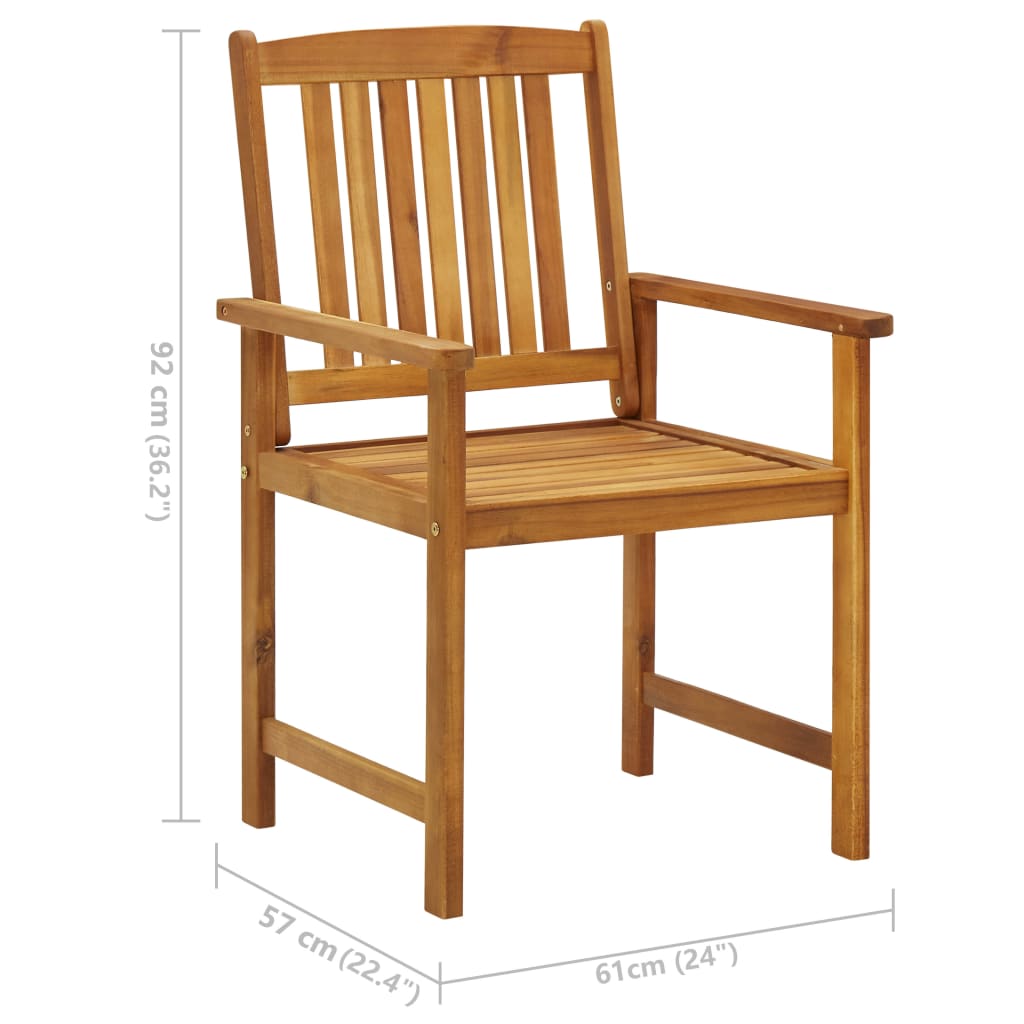 Chaise de jardin pliable avec coussin en Bois Marron - 3