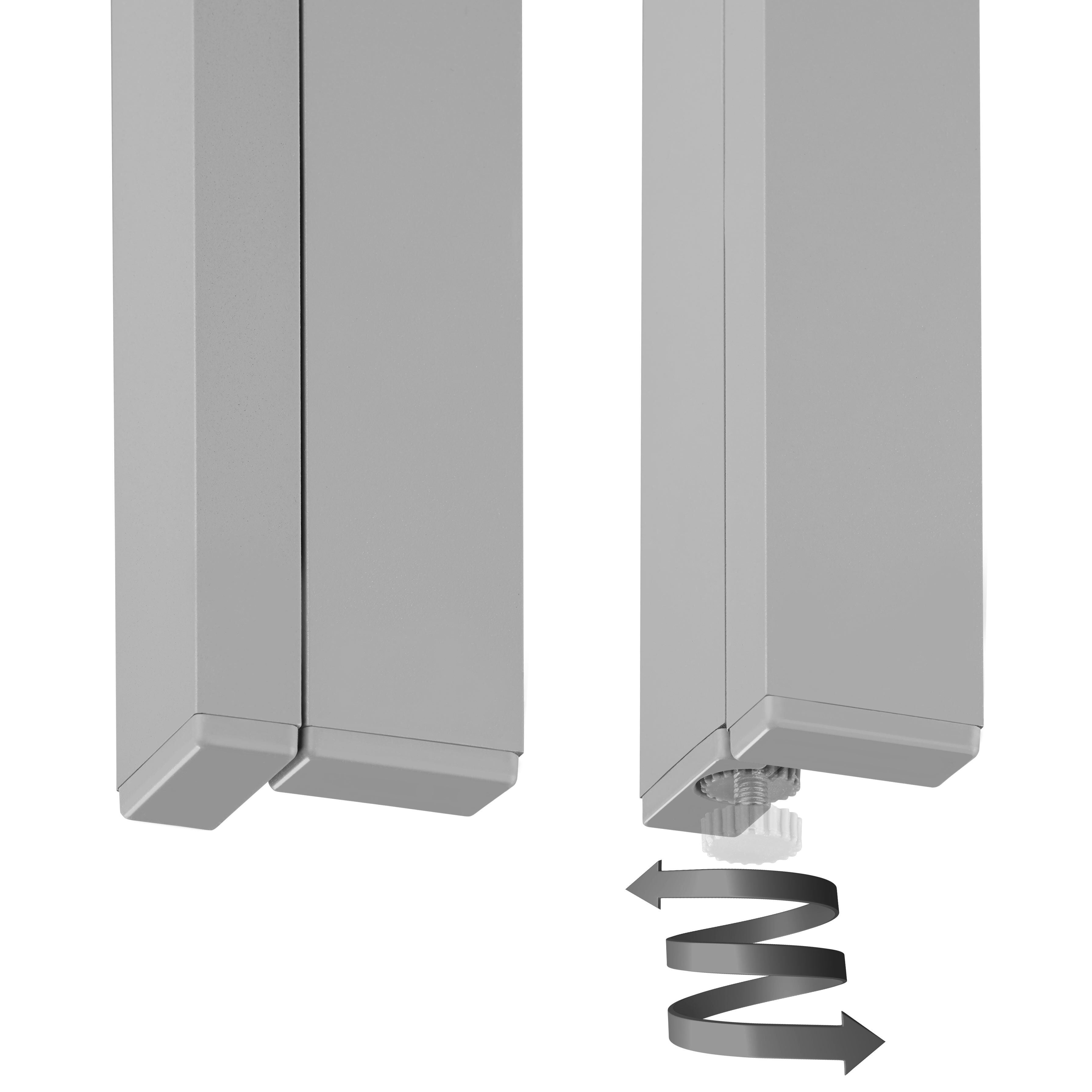 Mesa para jardín de aluminio de 6 plazas 150 x 90 cm con patas regulables en altura y resistente, gris/plata TECTAKE - 4