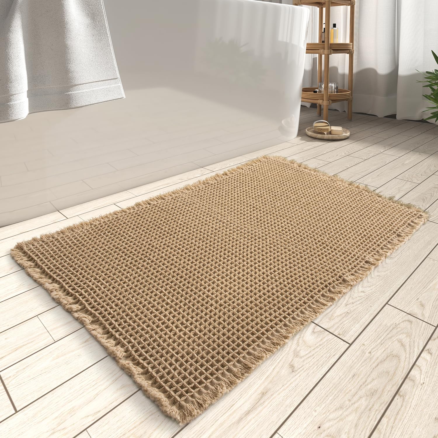 Kaki Tapis de sol de salle de bain antidérapants absorbant l'eau, tapis de sol de salle de bain antidérapants absorbant l'eau(46CM*77CM) - 3
