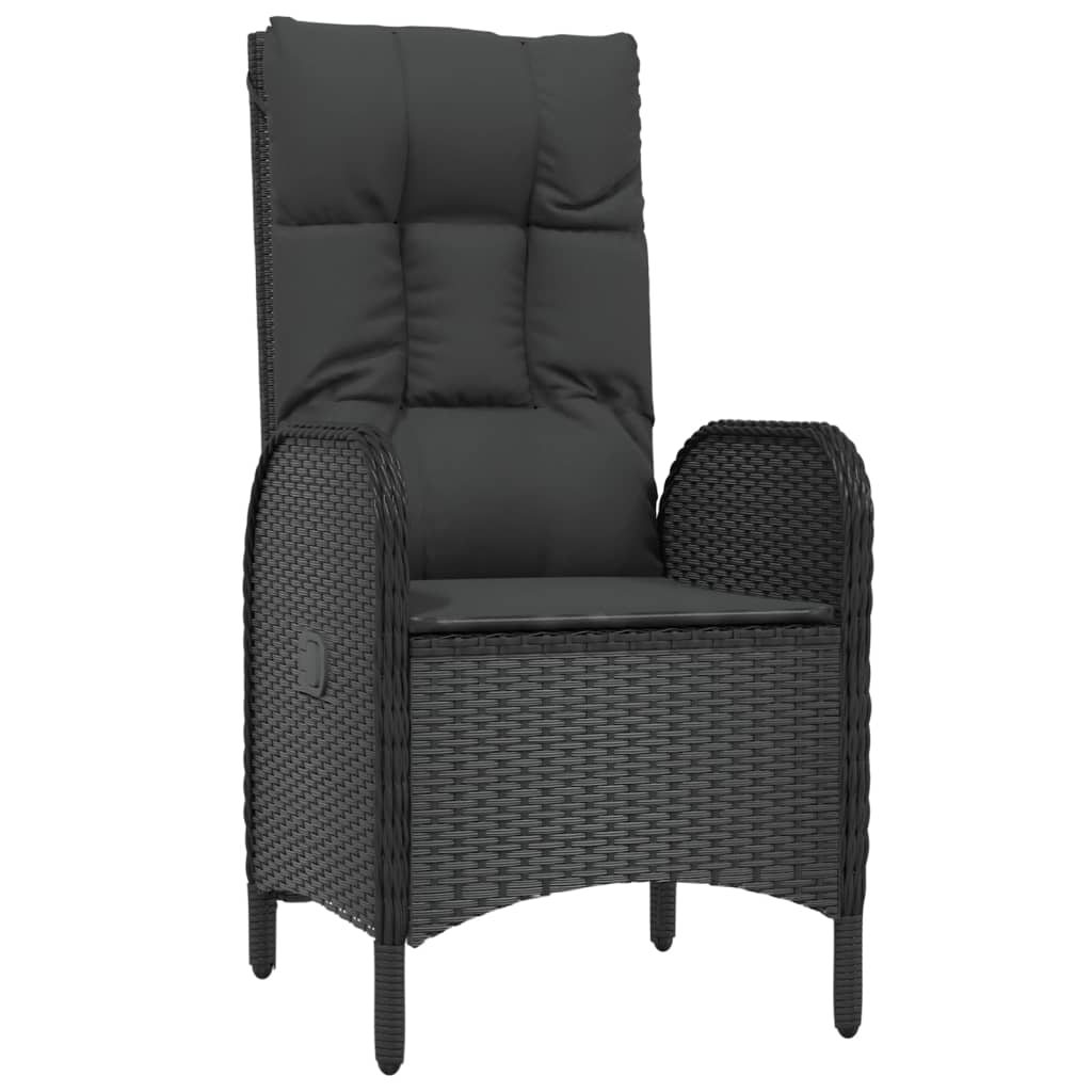 Maison Exclusive - Set da Pranzo da Giardino 7 pz Nero con Cuscini in Polyrattan - 5