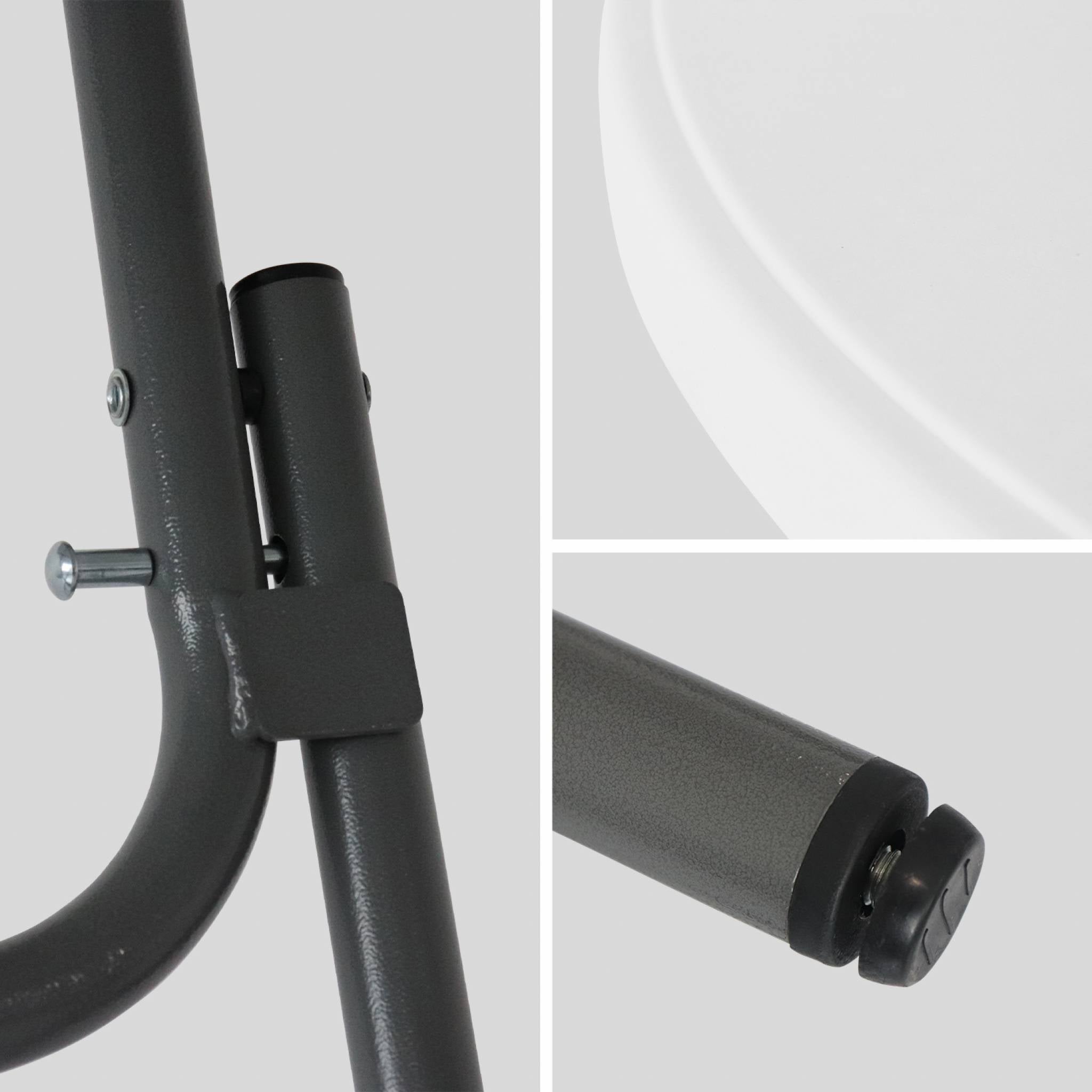 Lot de 2 tables hautes de réception – GALA – Mange debout. pliables. Ø80cm x 110cm + 2 housses en polyester. blanches - 5