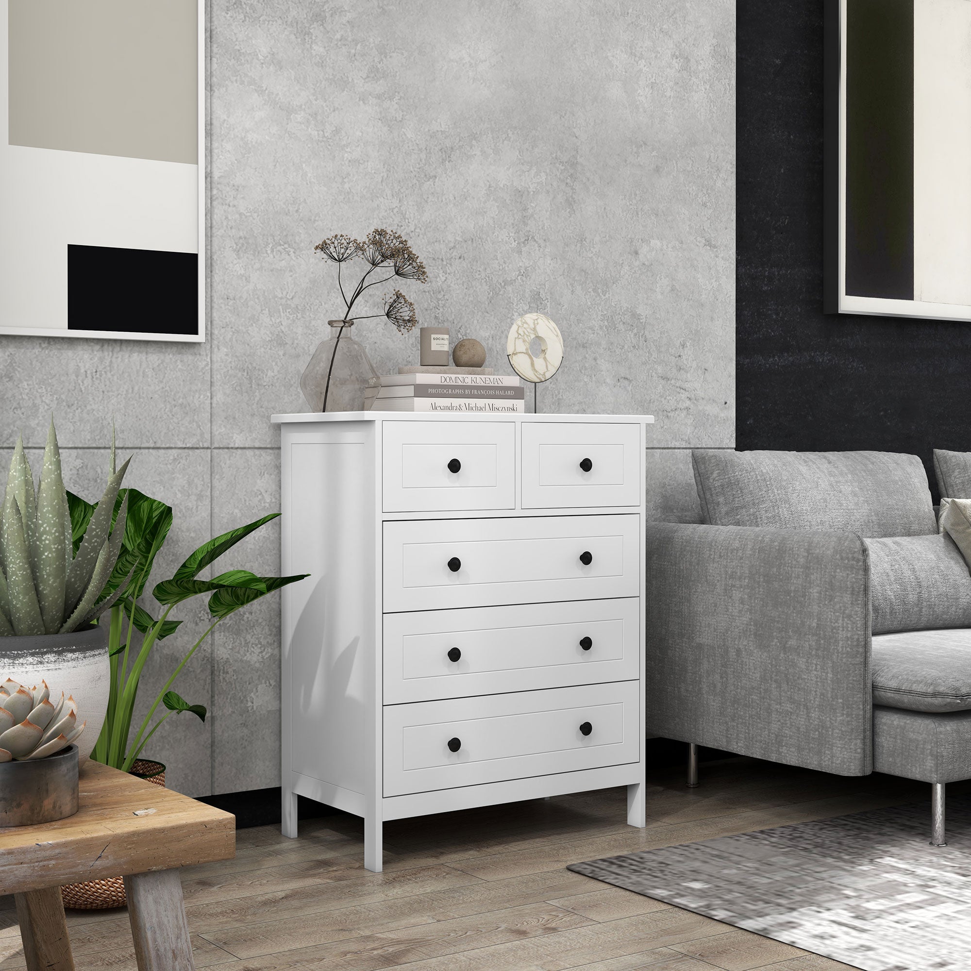 Table de chevet, tiroirs, rangement, design pratique et fonctionnel ...