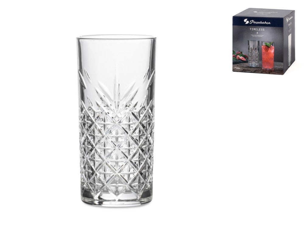 Pasabahce Set 4 Vasos De Agua De Cristal Transparente Timeless Cl 34.5 , Leroy Merlin