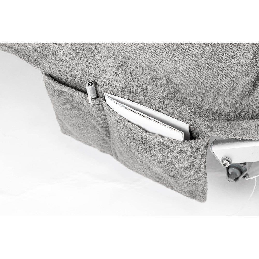 Muka Telo Copri-Letino In Spugna Con Tasche Laterali - 73,7x215,9 Cm Bianco, Per Piscina, Spiaggia E Sdraio