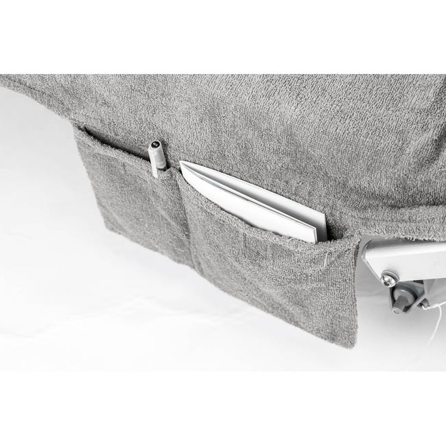 Muka Telo Copri-Letino In Spugna Con Tasche Laterali - 73,7x215,9 Cm Bianco, Per Piscina, Spiaggia E Sdraio