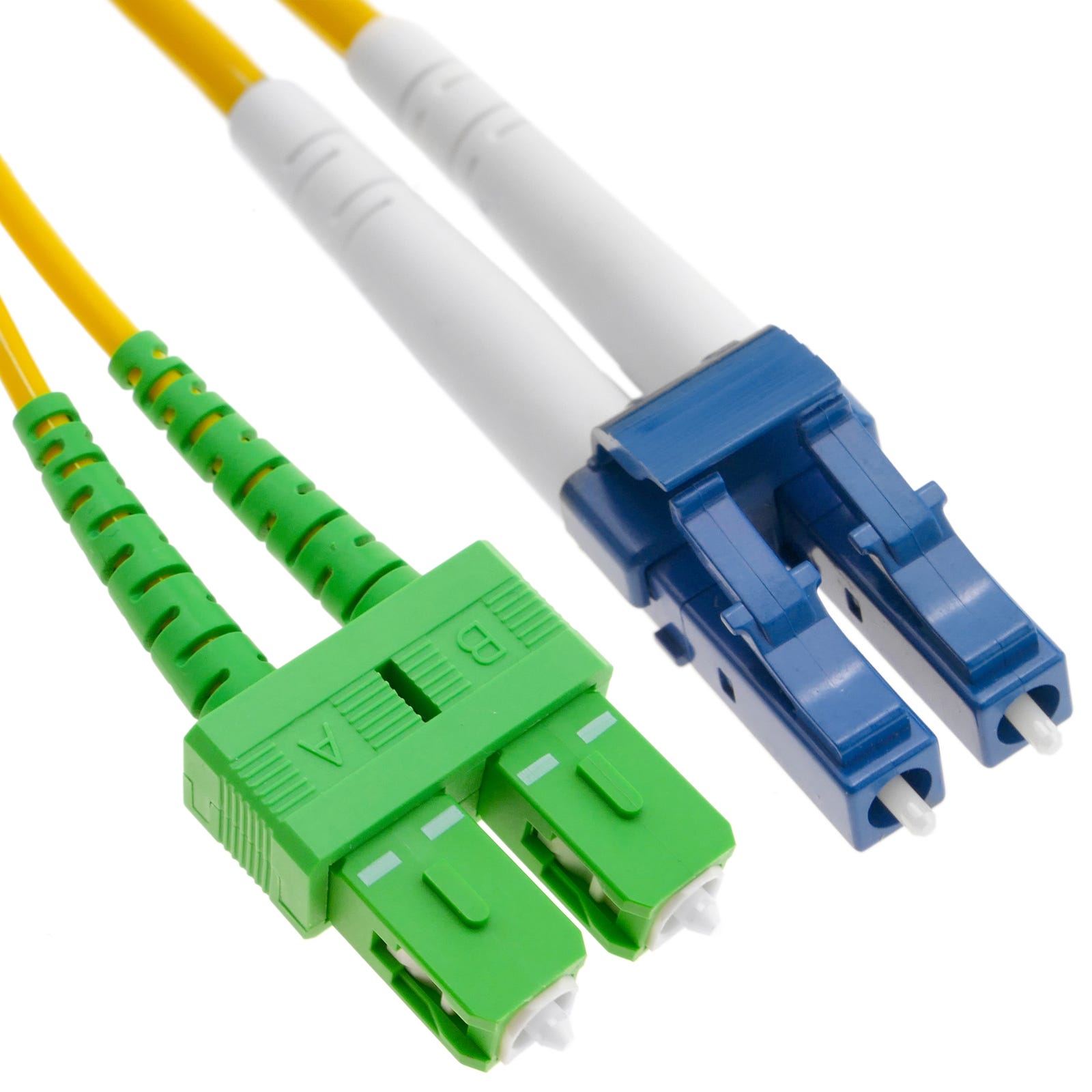 PRENDELUZ Cavo Fibra Ottica LC/APC A SC/APC Monomode OS2 | 9/125µm, 2 Metri, Diametro 3 Mm | LSZH
