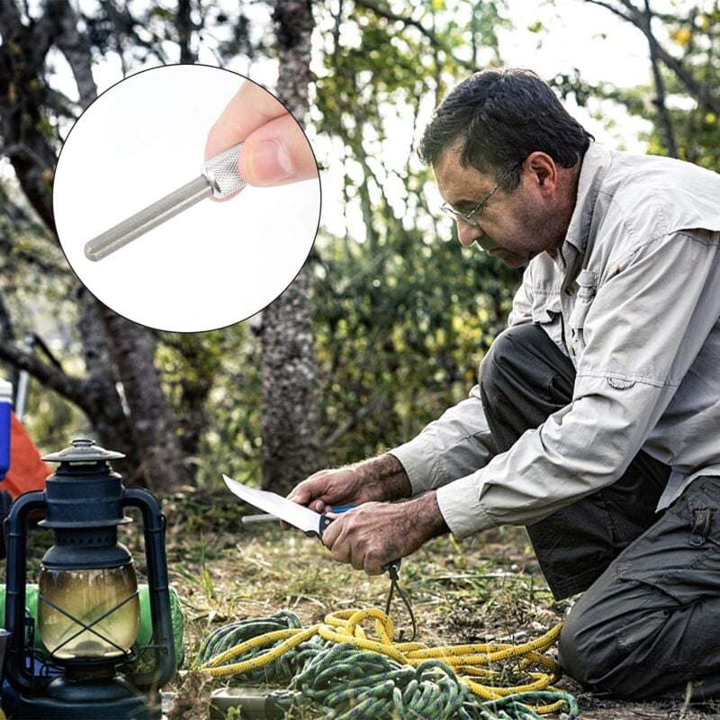Penna per affilare, 2 pezzi di affilacoltelli portatili in diamante sono utilizzati per coltelli seghettati, il bastoncino per affilare in diamante ut - 2