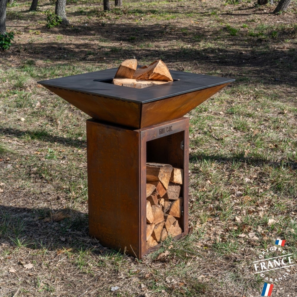 Brasero Cevenol Corten Bois Carre 74 Simple Cuve - 2