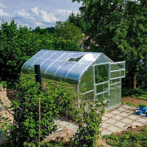 Serre de jardin KLASIKA Standard 10m2, 2,5m x 4m, 6 mm avec revêtement en polycarbonate (Avec 2 toits ouvrants automatiques) - 7
