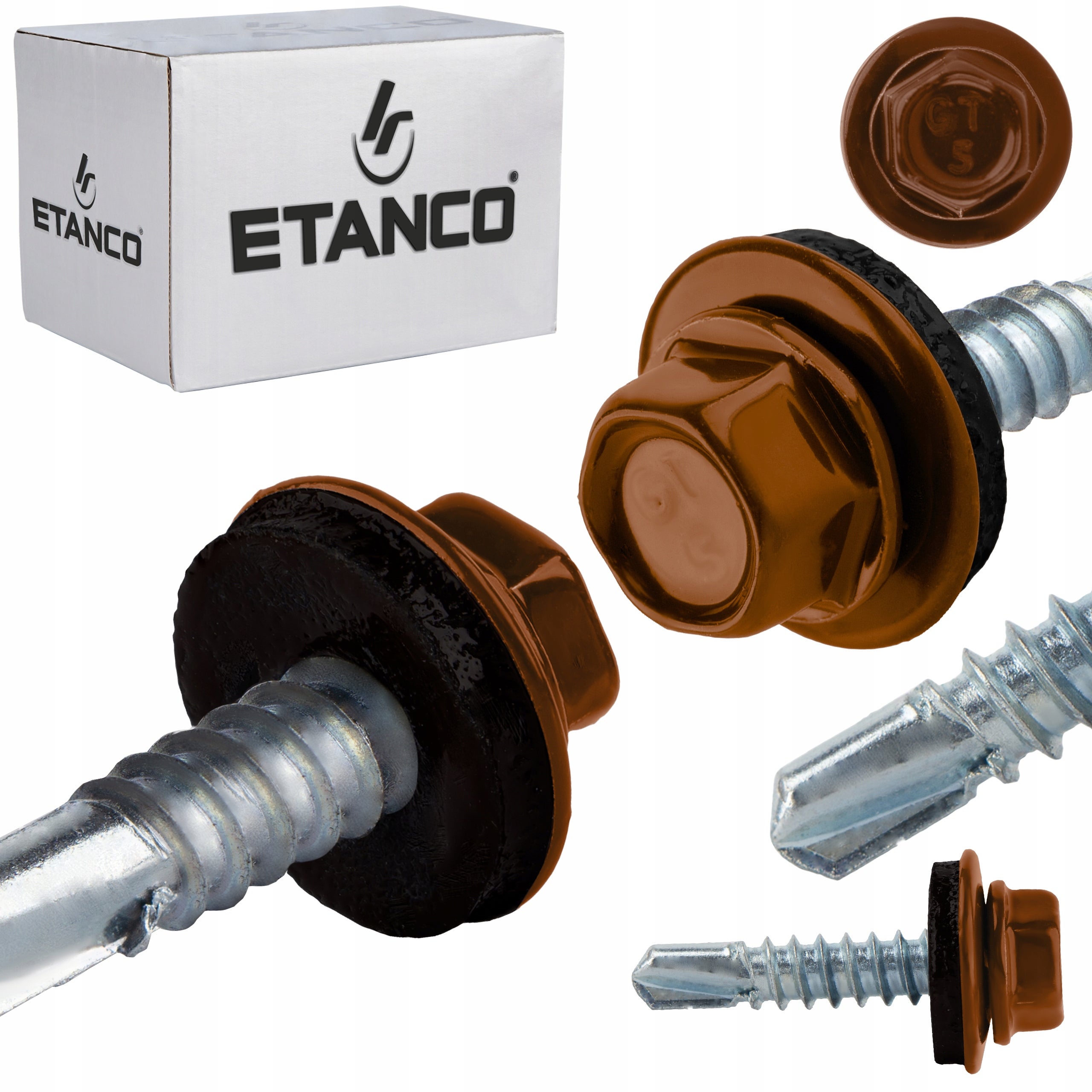 Wkręty samowiercące Etanco GT5 Z14 malowane RAL 8004 5,5x25 mm 250szt