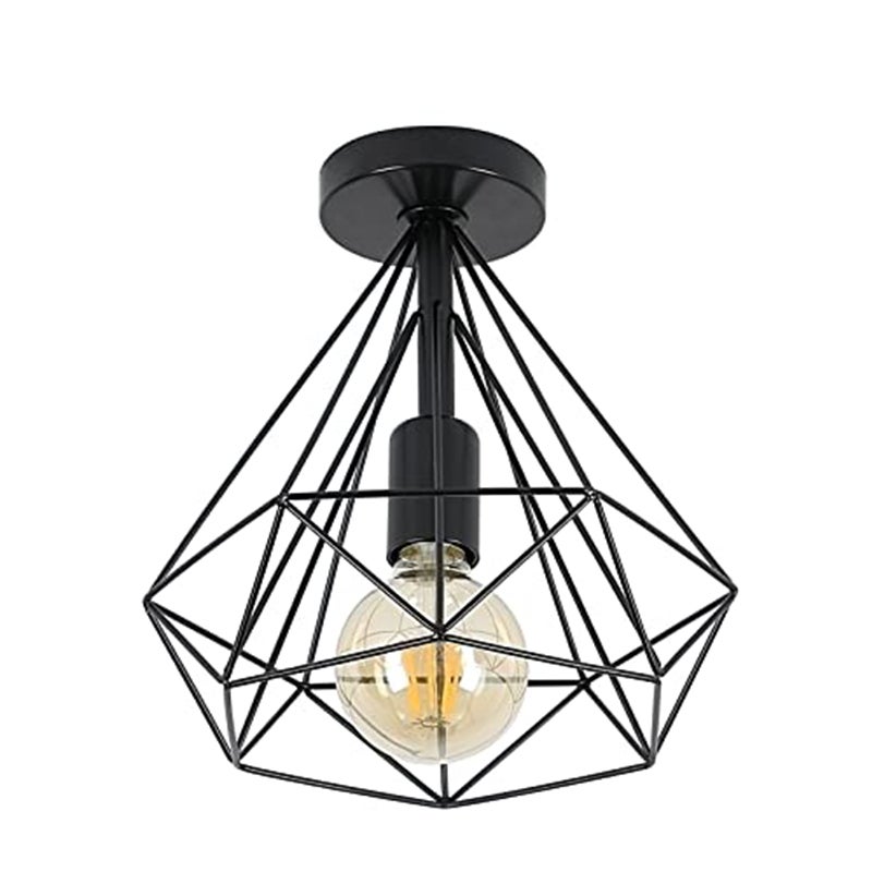 Plafoniera Industriale Vintage E27 Plafoniere Retrò In Ferro Con Diamanti In Oro Design In Metallo Illuminazione A Soffitto Per Soggiorno Camera 95513243