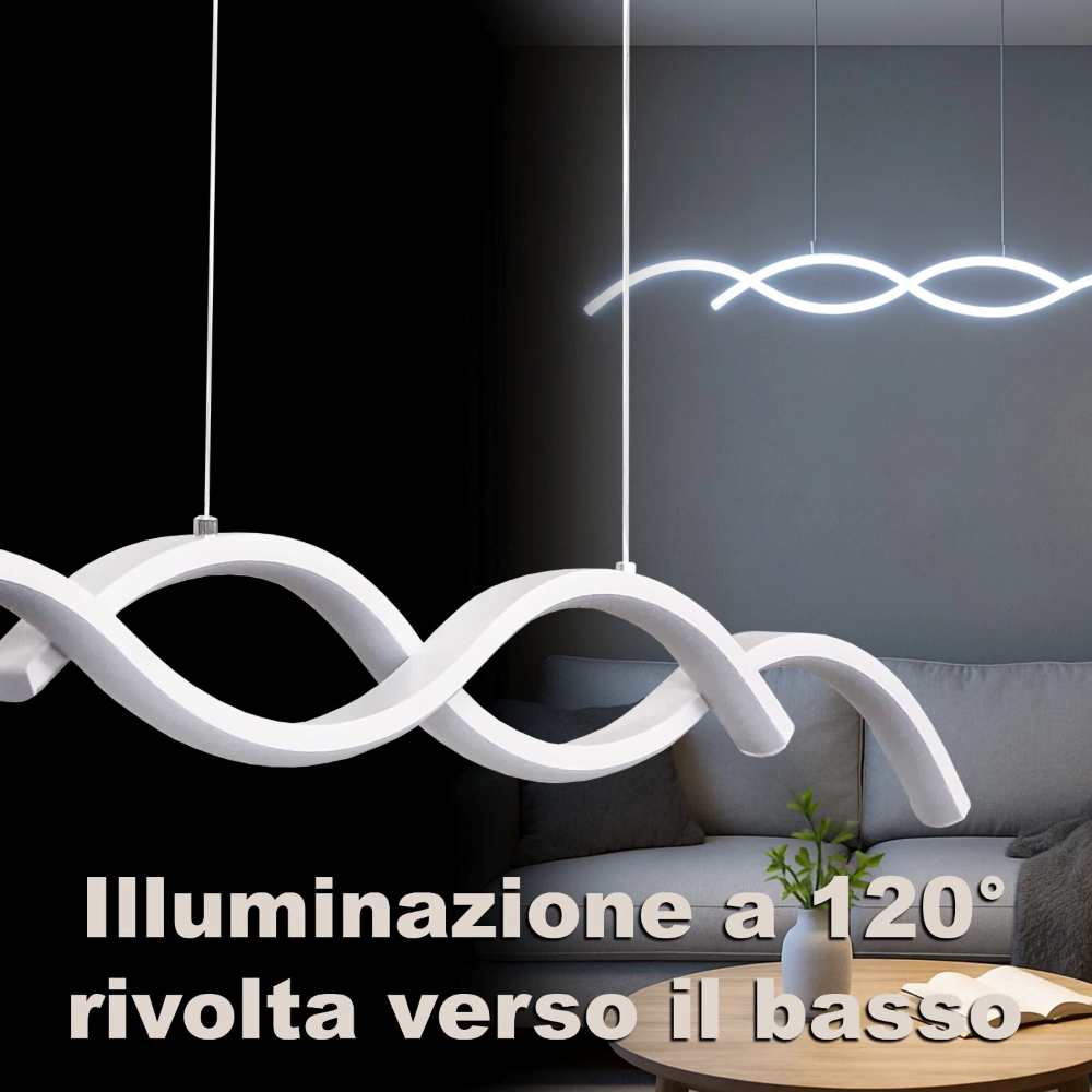 Lampadario Da interno LED Cucina soggiorno camera da letto Moderno Sospeso Stanzetta Studio 25W switch cambia colore 3000K-4000K-6500K Bianco - 5