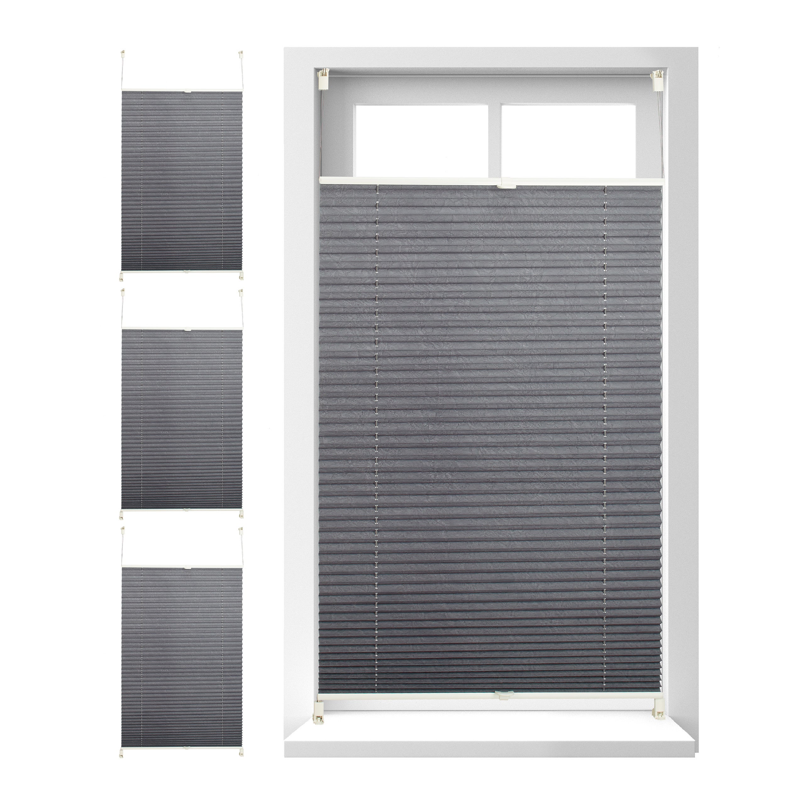 Tenda Plissettata GARDINIA Per Lucernari - Grigio 95x100 Cm, Con Ventose, Opaca, Montaggio Senza Fori - Foto 6