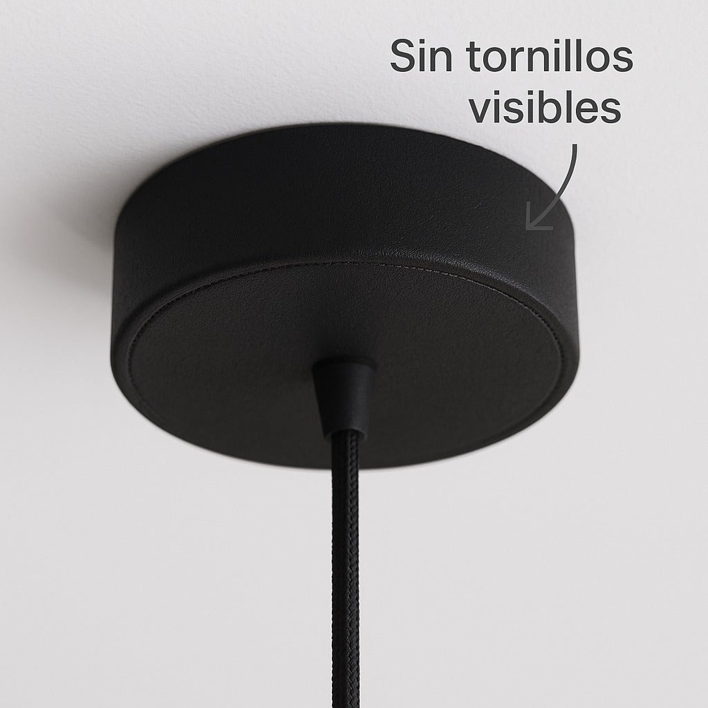 Candeeiro de teto modelo DAILA BLNN Branco /cabo preto/flor preta - 9