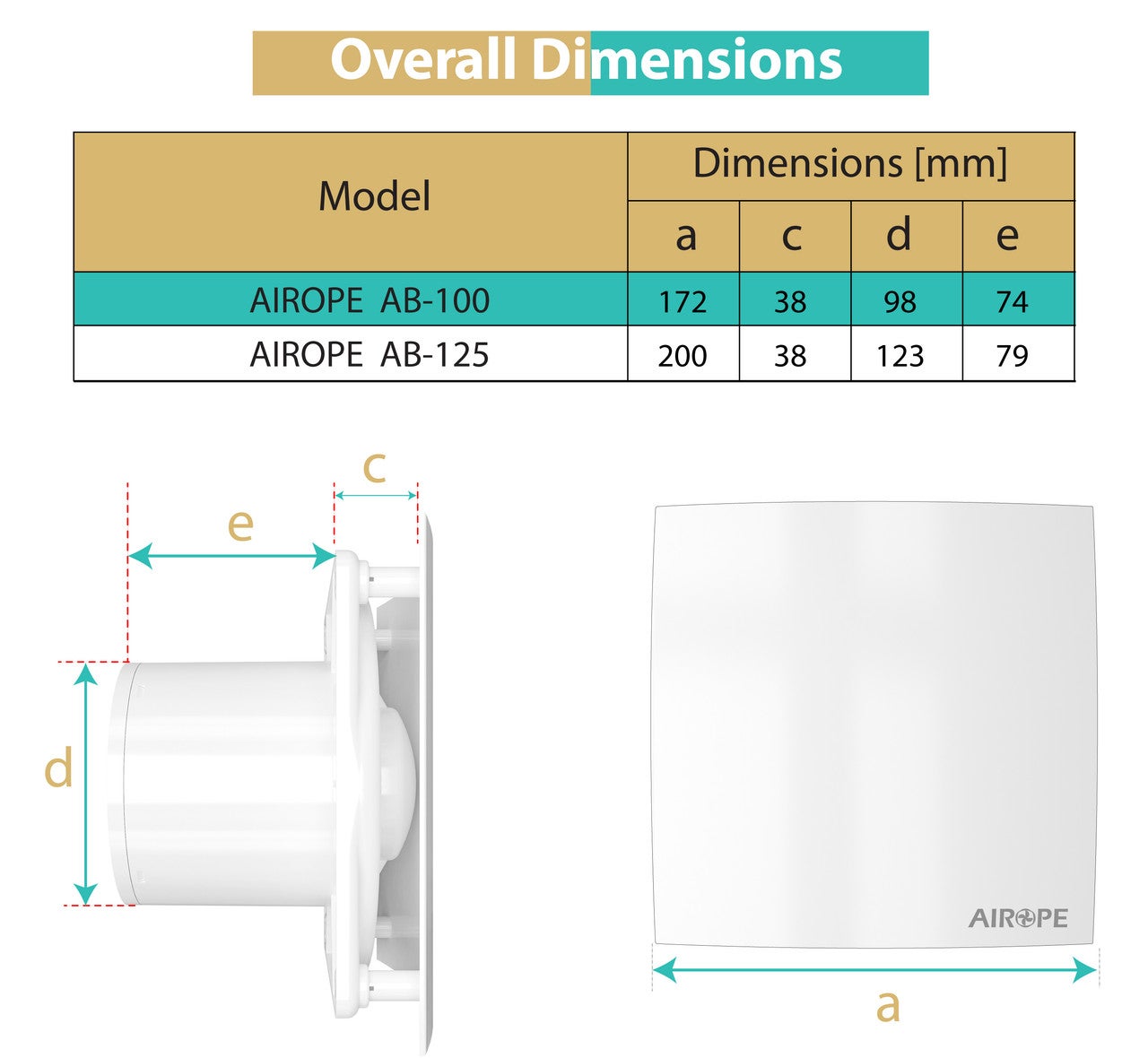 AB-C 100 mm Ventilateur, VMC, Extracteur d'Air avec Clapet Anti-Retour, Faible Consommation d'énergie,pour Salle de Bain,Cuisine,Bureau,WC - 3