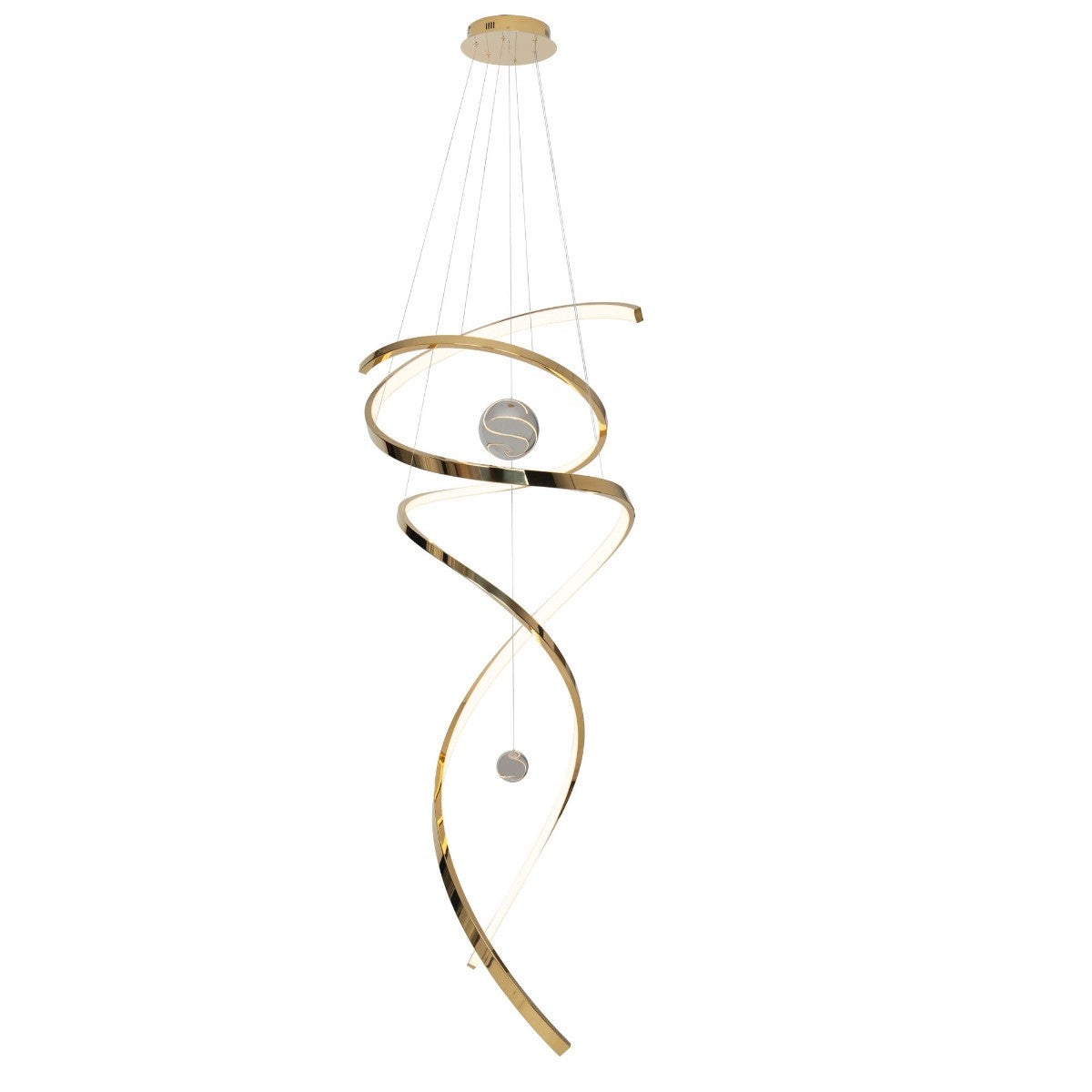 Lampa wisząca Ritz złota LED 100W 3000K 8600lm nowoczesna wym: 300 x 60 x 60 cm metal Maxlight