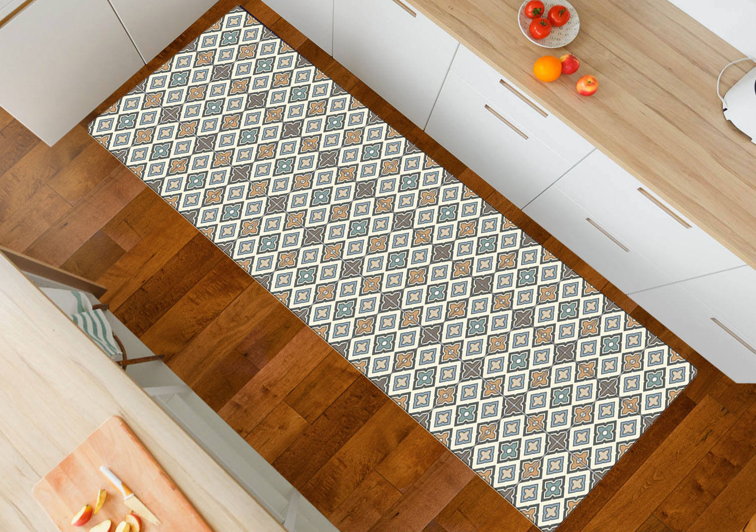 Tapis de cuisine, 100% Made in Italy, Tapis antitache avec impression