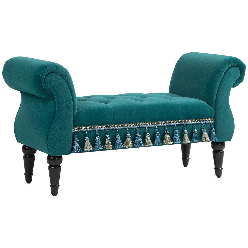 Panca contenitore, sgabello da comodino in velluto, panca contenitore con spazio contenitore, panca di fondo letto, verde smeraldo | Leroy Merlin