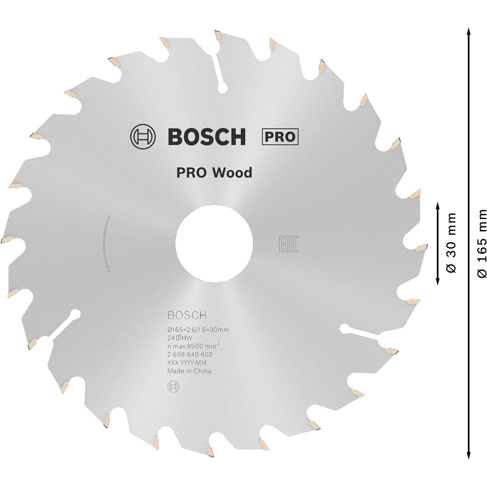 Lame de scie circulaire BOSCH pour bois, 165 x 30 x 2,6 mm et 24 dents - 5