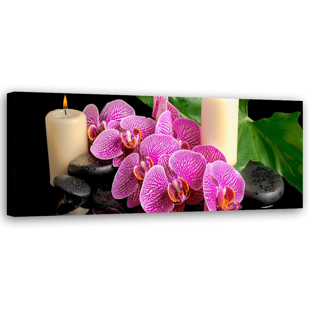 Obraz na płótnie, Orchidea Storczyk Świeczki 150x50