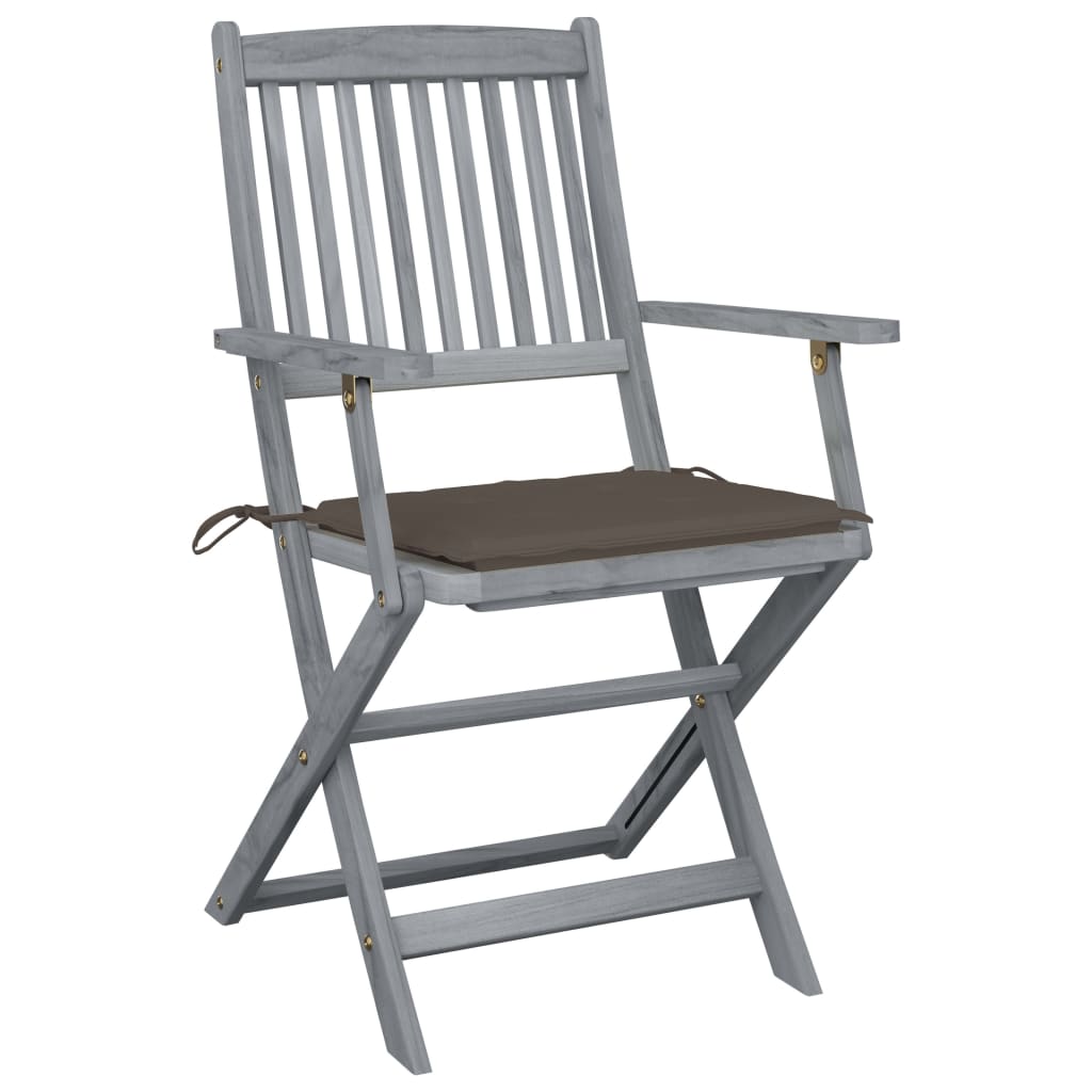 Chaise de jardin pliable avec coussin en Bois Multicouleur - 3