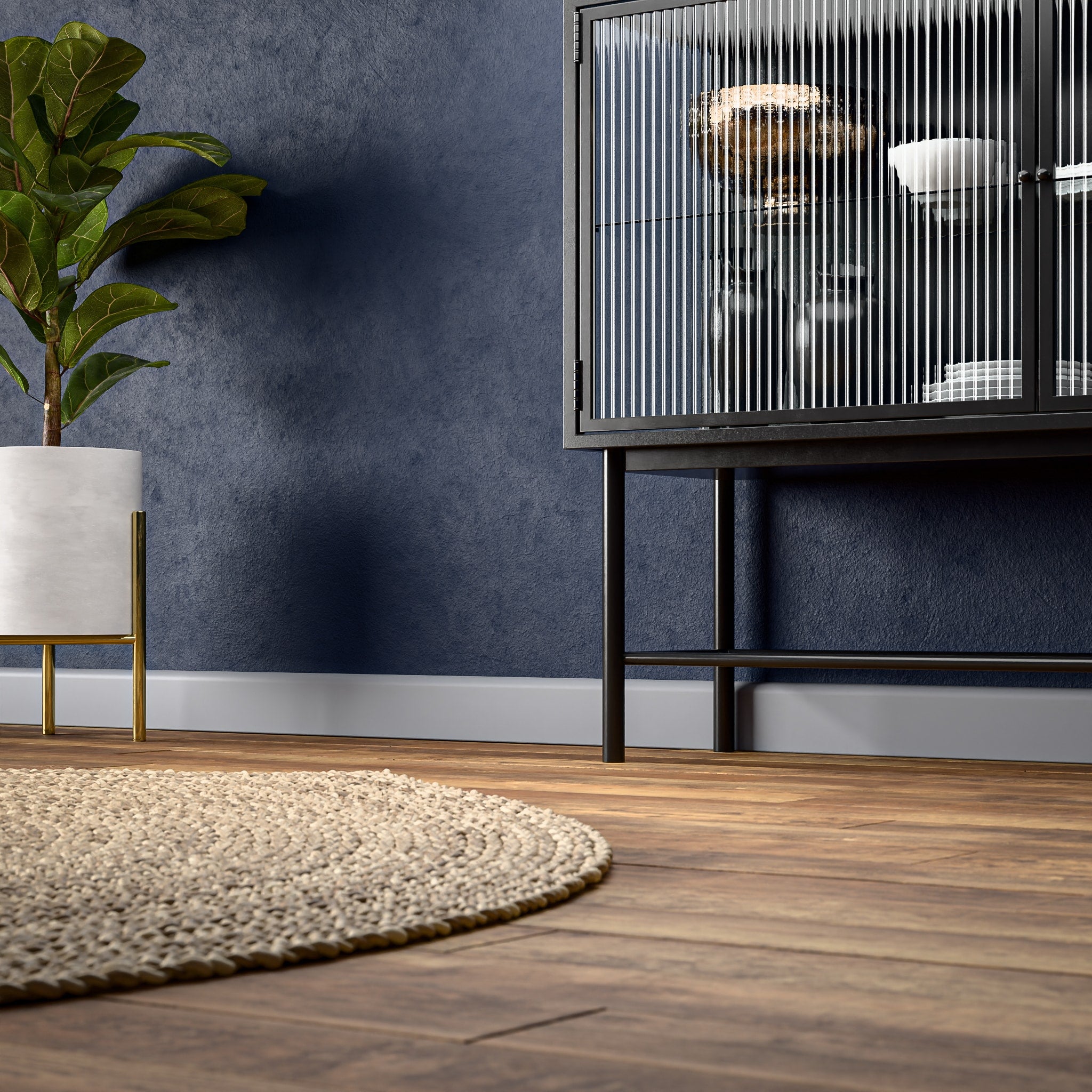 Plinthe Passe-Câble PVC 80 mm - Gris - 1 m, À l'unité - 3