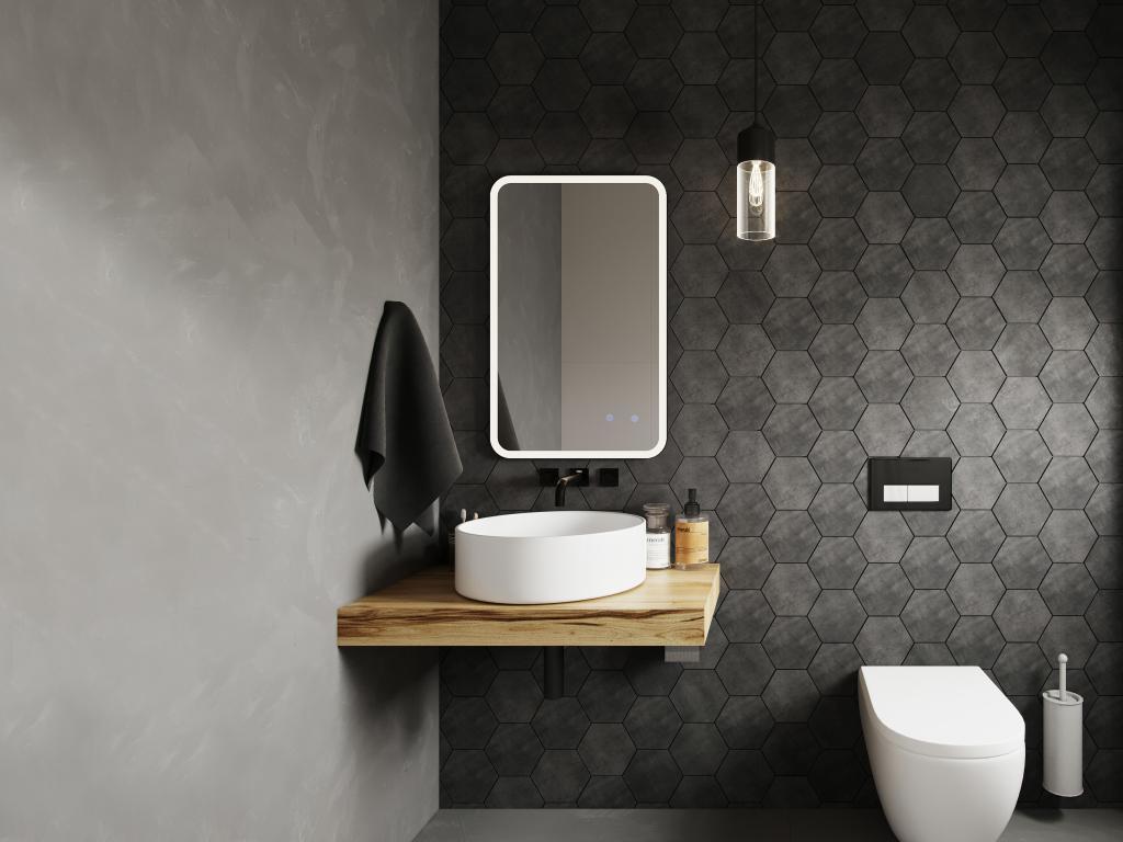 Lustro łazienkowe prostokątne podświetlane anti-fog - 50x80 cm LIMORICO