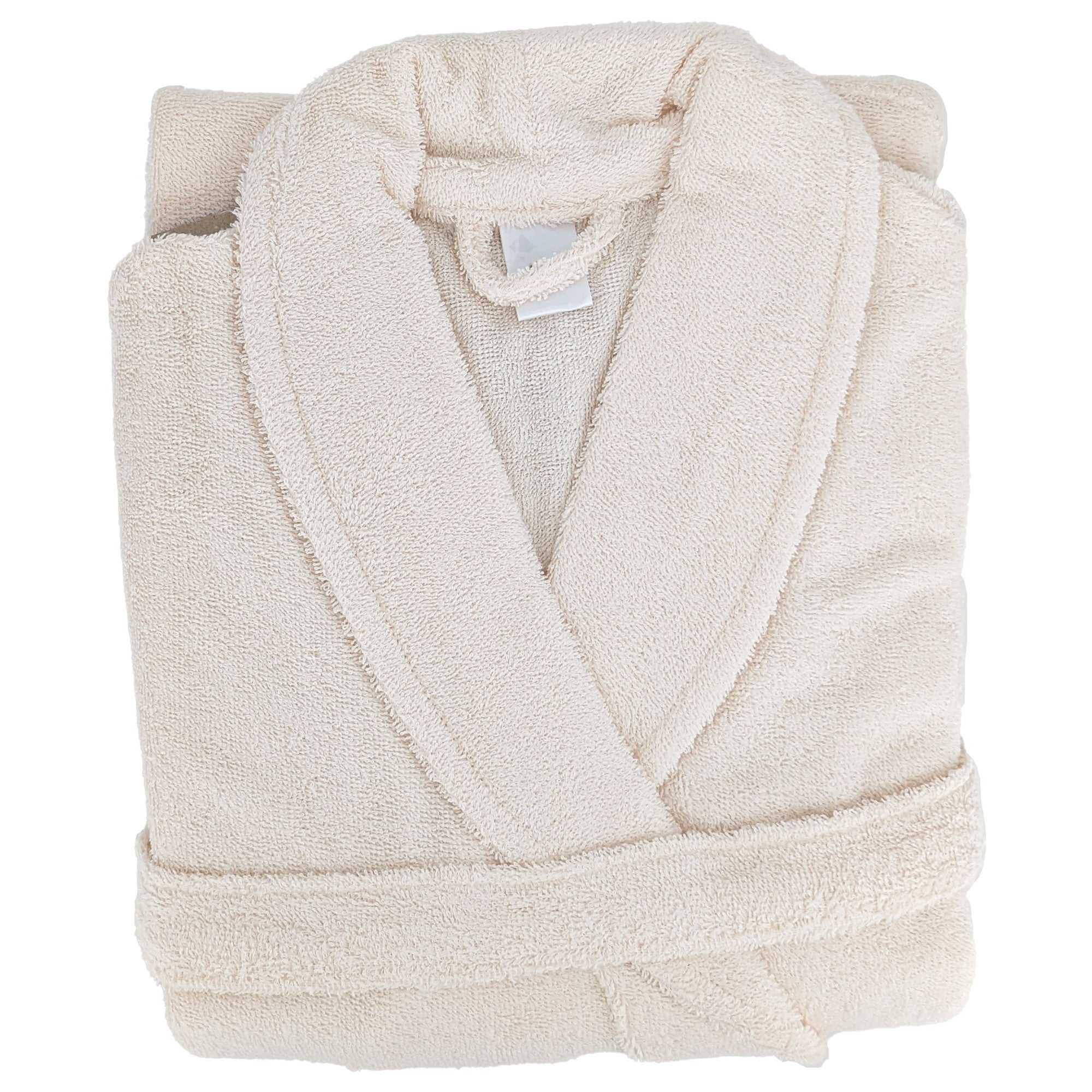 Peignoir col ch?�le adulte ALPHA coton taille M ivoire | Leroy Merlin