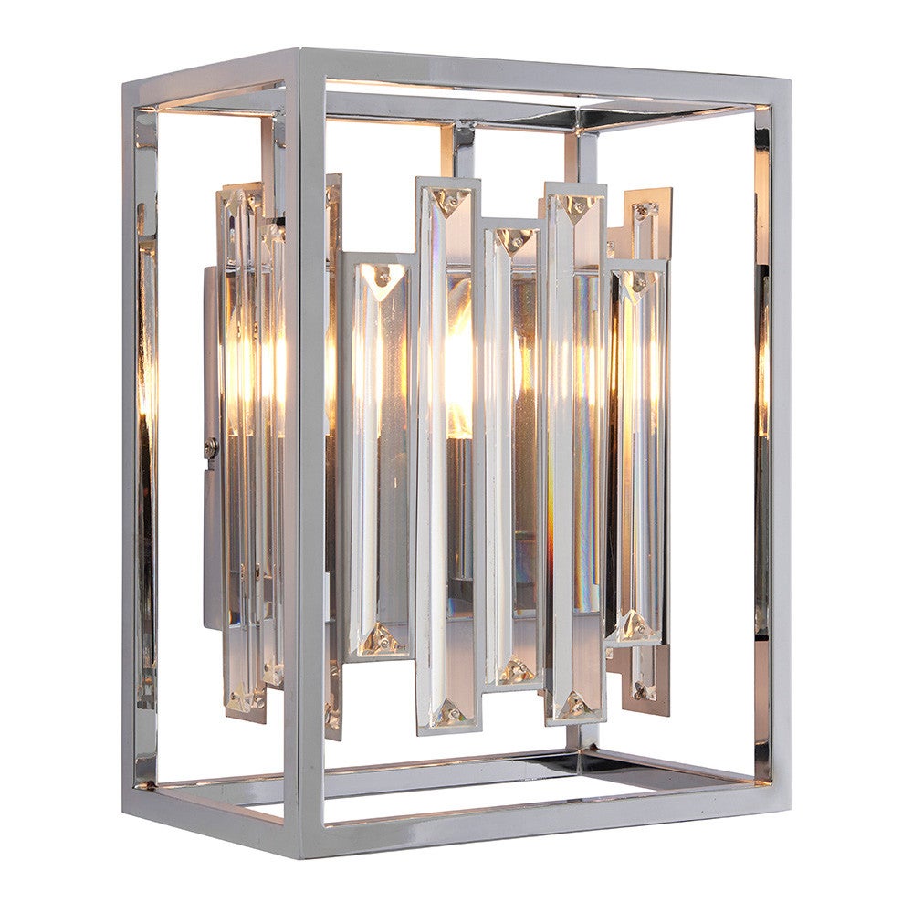 Kinkiet ACADIA chromowany 1xE14x15W kryształ wym:30x23x15cm IP20 Endon