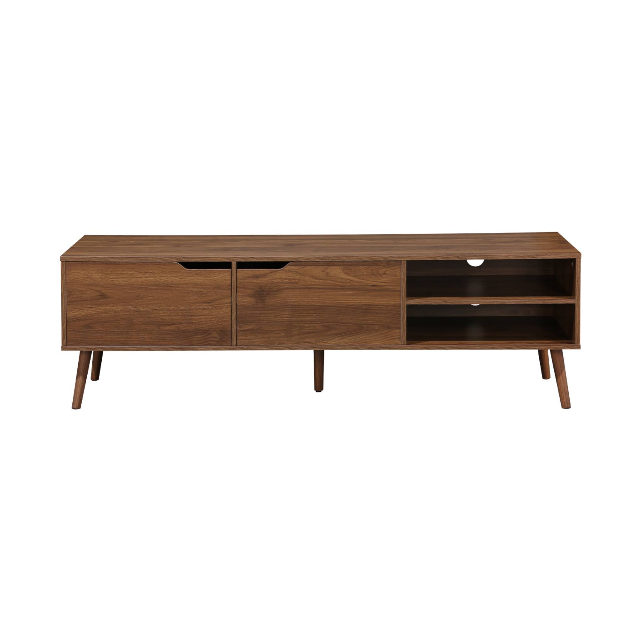 Móvel de TV estilo madeira nogueira de 2 portas, 160cm, Nepal, Decoração em madeira de nogueira, 160x40x50 cm - 9