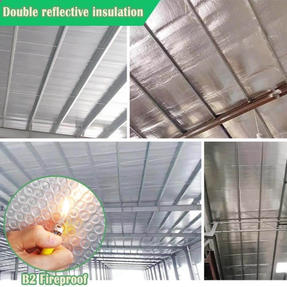 2 rollos 0,6×5m película aislante aluminio reflectante aislamiento térmico ventanas puertas garaje vehículos barrera radiante - 7