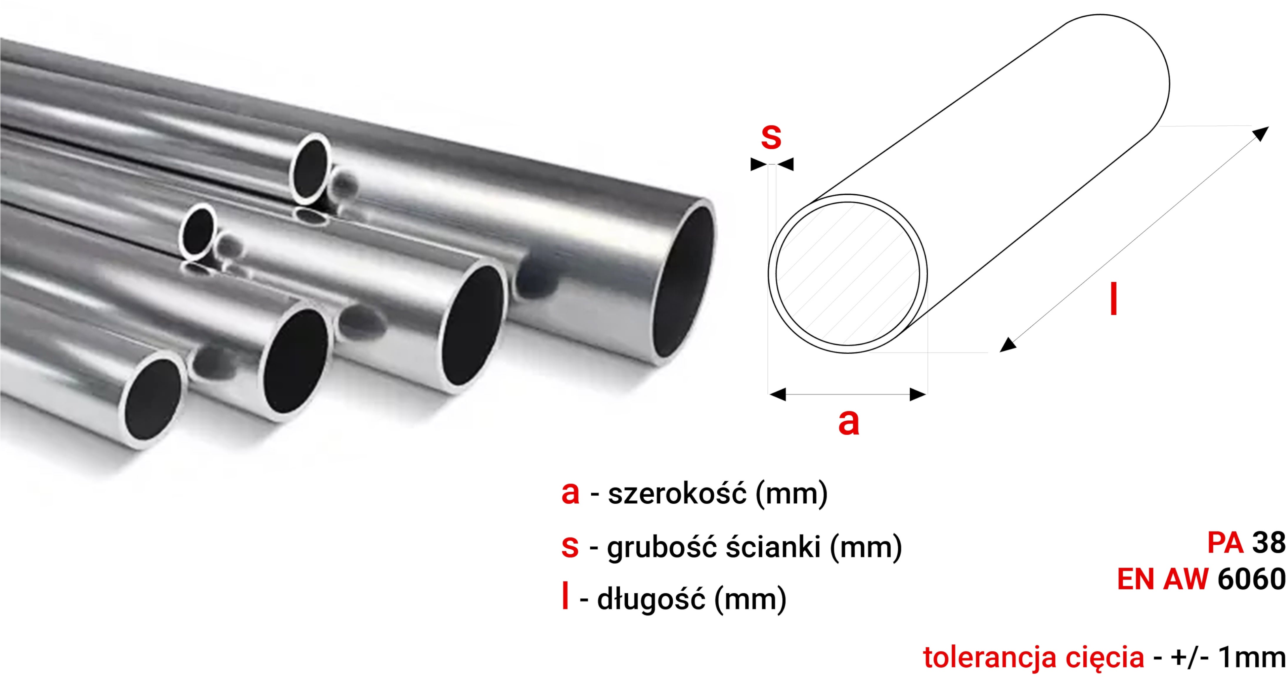 Rura Aluminiowa Okrągła 12x1mm fi 12 370cm Rurka Aluminium+Cięcie na wymiar - 3