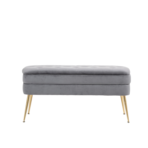 Banc de rangement ottoman rembourré en cuir, tabouret multifonction avec siège rembourré pour