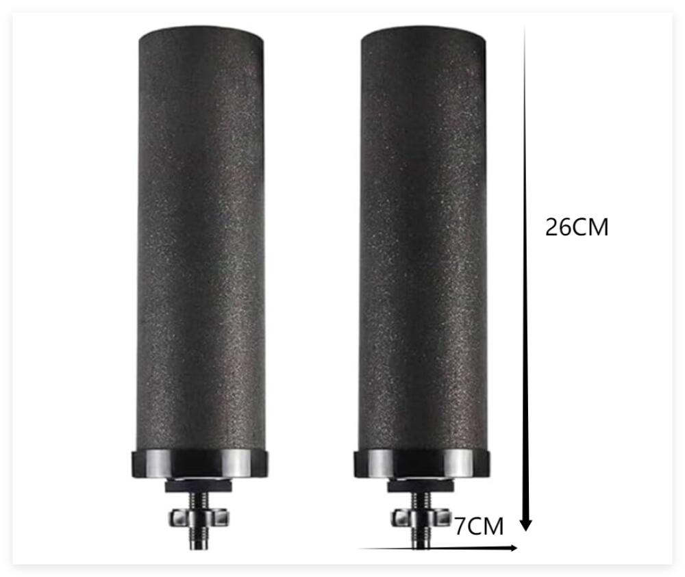 CO-Z Lot de 2 filtres à eau de rechange au charbon actif pour système de filtration par gravité, éléments de purification noirs pour la maison, les