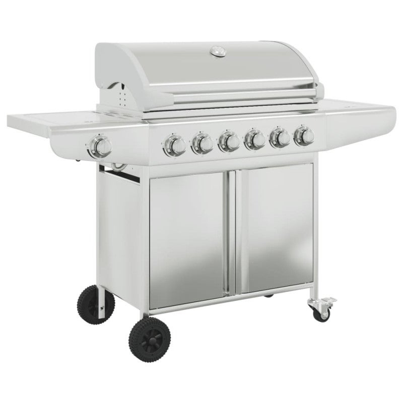 Barbecue à gaz avec 7 brûleurs argent acier inoxydable - 2