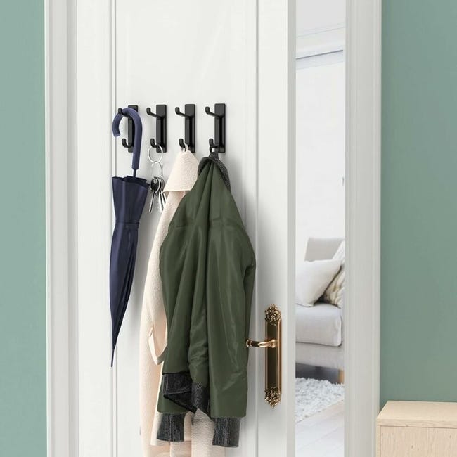 HASLED 5 Pièces Porte Serviette Adhésif Anti Collision - Accroche Torchon Cuisine Sans Percage Argent
