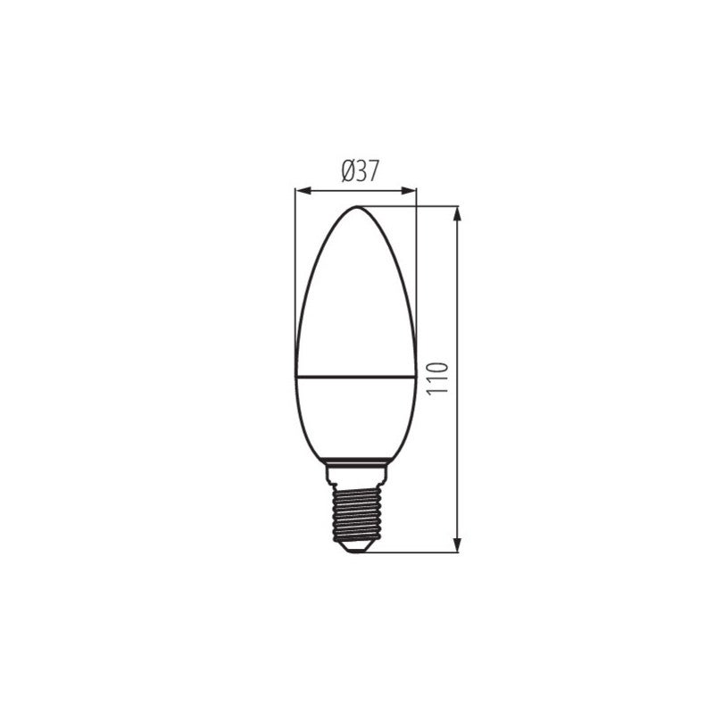 Lampadina LED E14 C37 7.2W 320lm (62W) - giorno bianco 6500K - 2