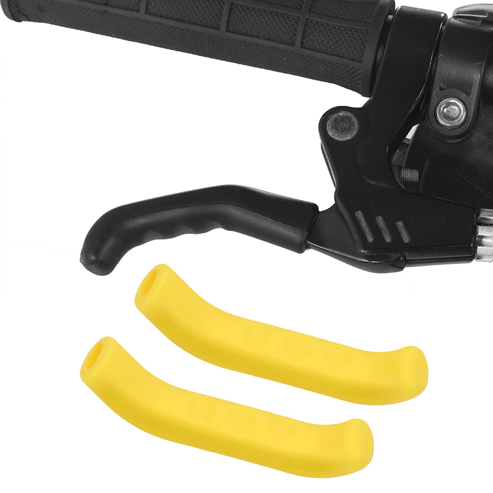 5 cores capa da alavanca do freio da bicicleta apertos de silicone anti deslizamento protetor à prova dwaterproof água acessório ciclismo (amarelo) - 3