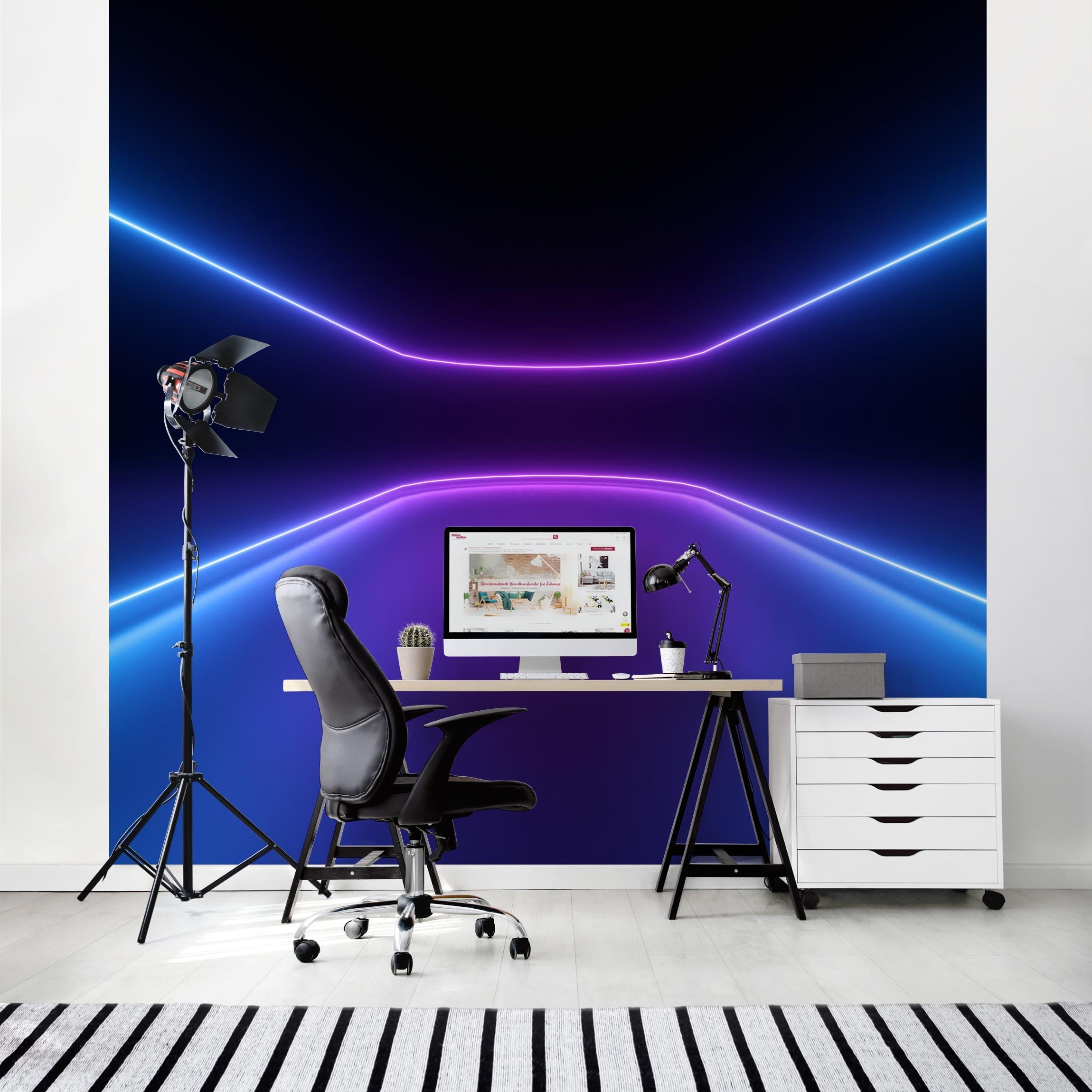 Papel pintado fotomural 3d neón arte digital 390 - dormitorio juvenil salón - tnt 240 x 240 cm smart