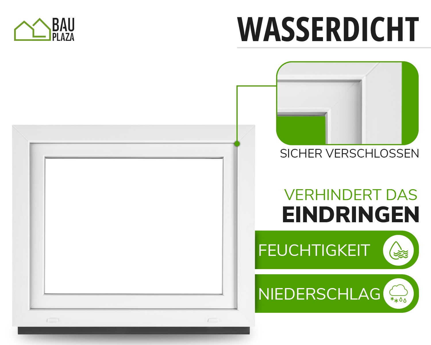 Finestra In PVC BauPLAZA Bianca - 70x90 Cm, Vetro Camera 4+24+4, Apertura Destra Girevole - Foto 4